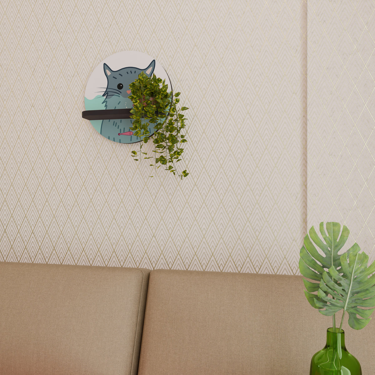 CAT SPLASH Dekoratives Wandregal