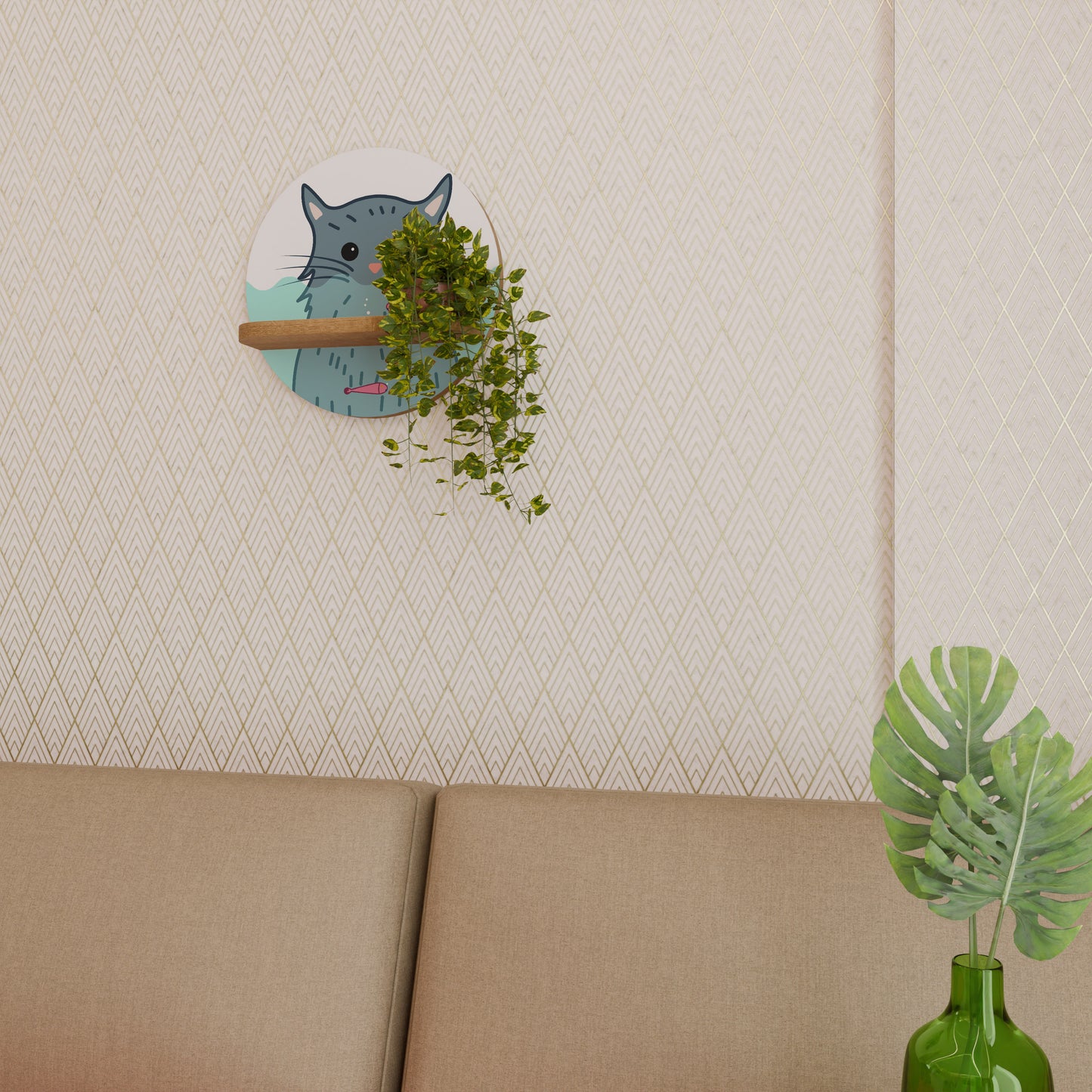 CAT SPLASH Art Shelf