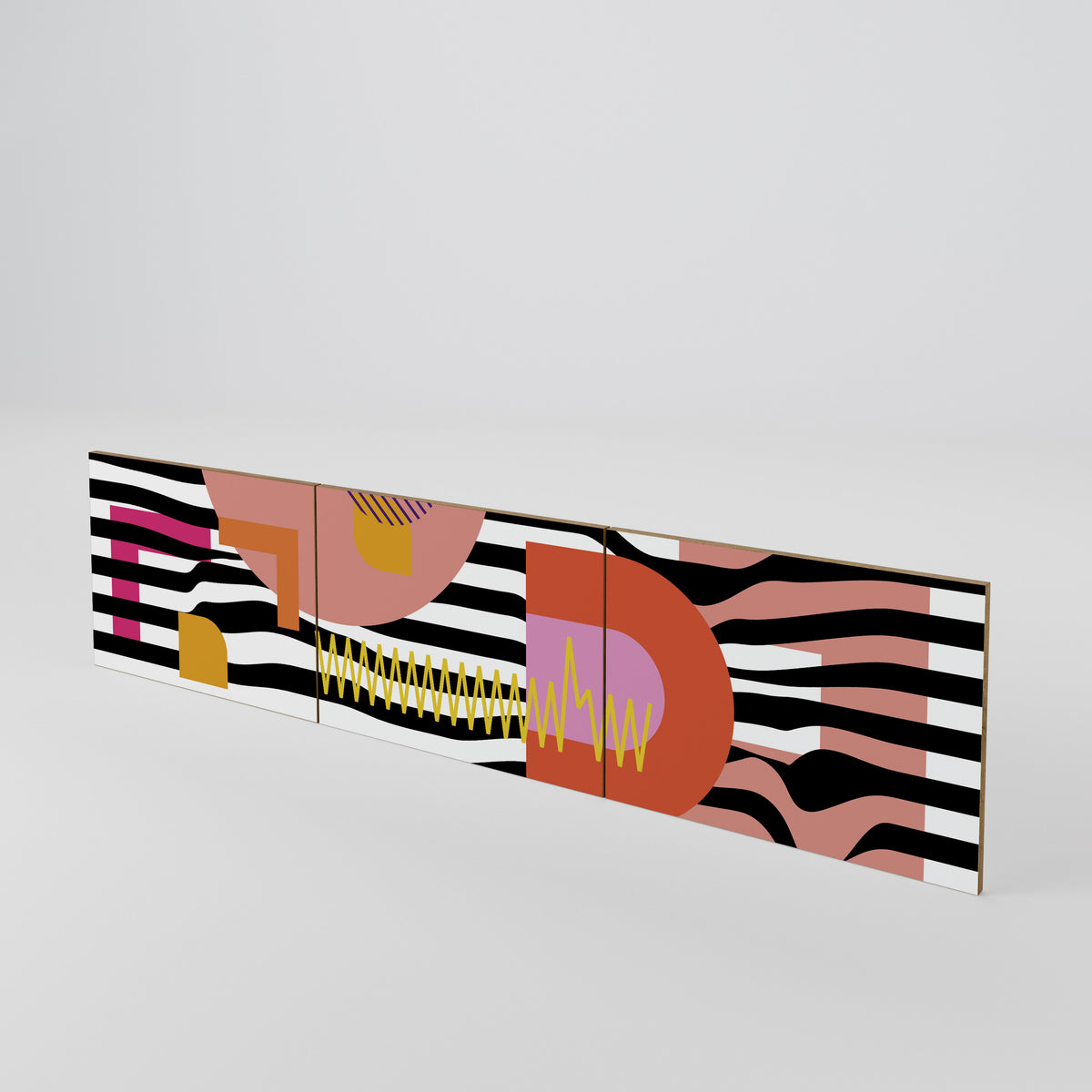 CHROMATIC ABSTRACT 3-teiliges TV-Lowboard Tür-Set
