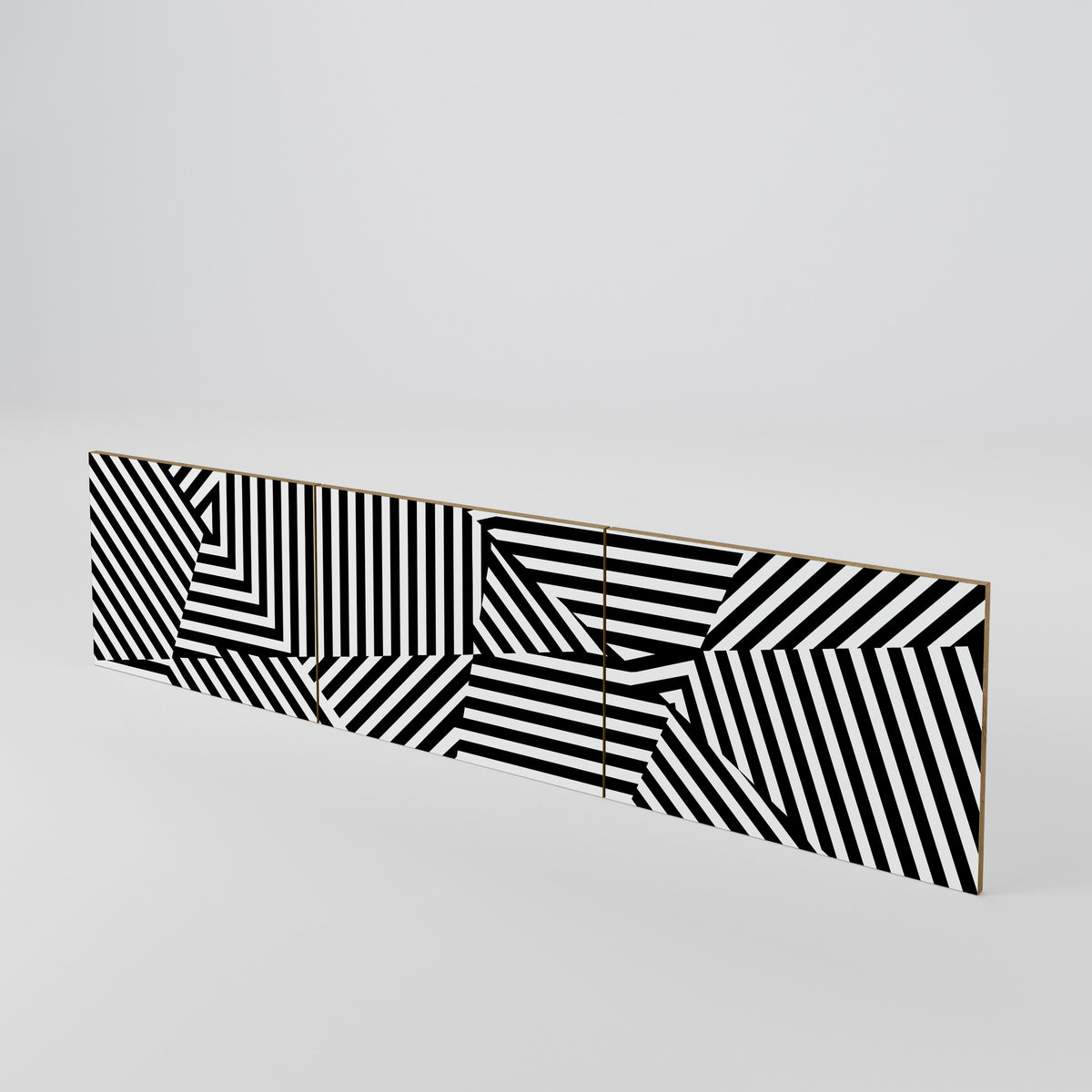 ILLUSIONARY LATTICE 3-Piece TV Cabinet Door Set