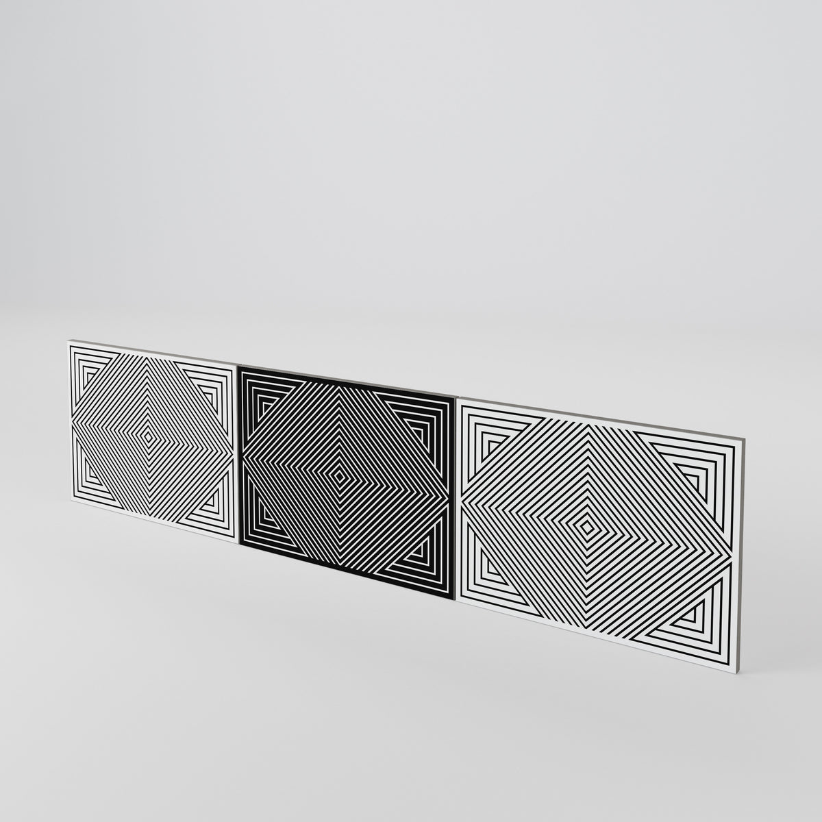 POLYGON ILLUSION 3-teiliges TV-Lowboard Tür-Set