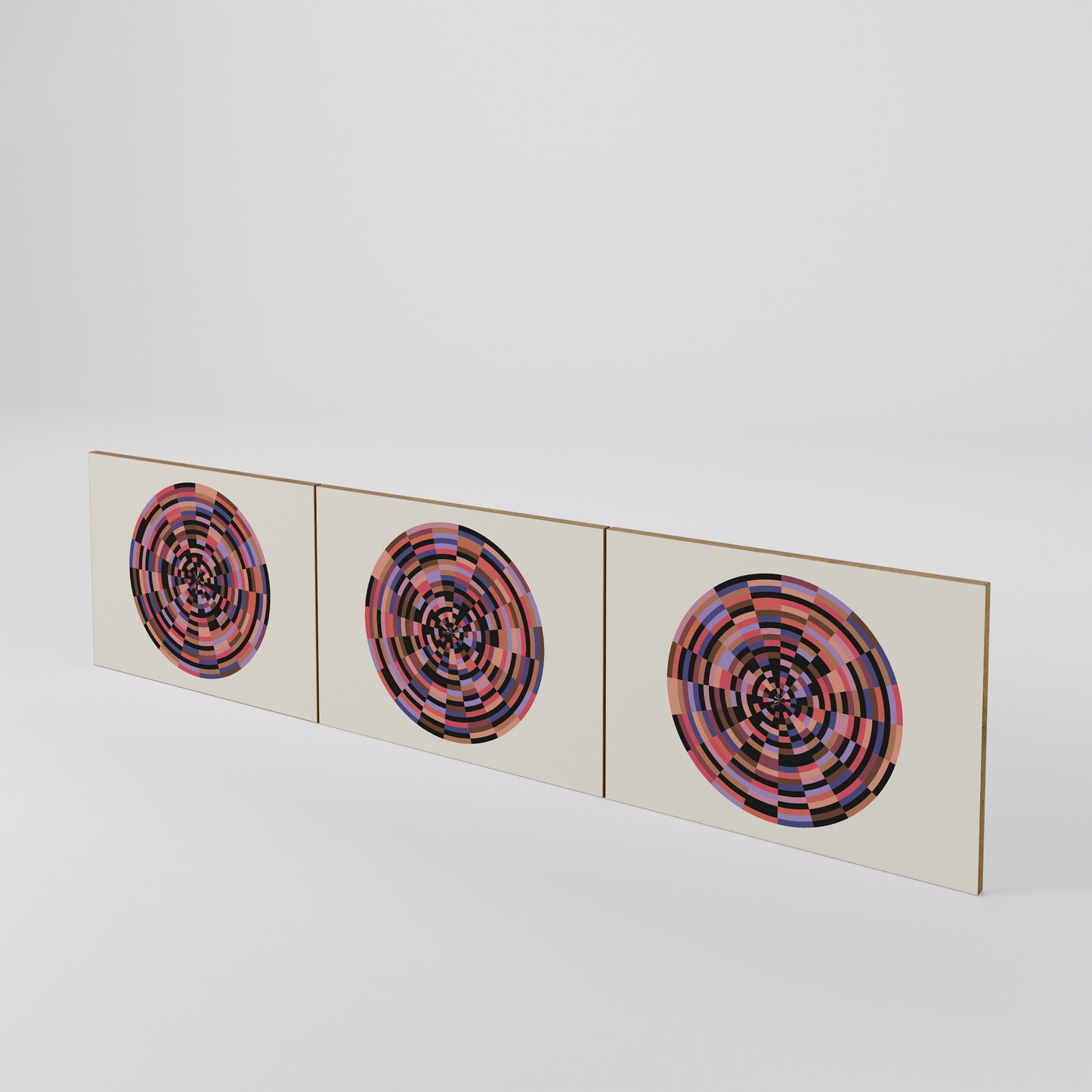 BROWN CIRCLES 3-teiliges TV-Lowboard Tür-Set