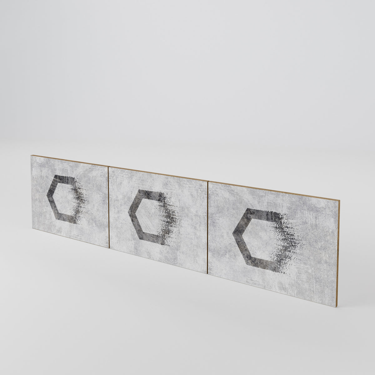 HEXAGONAL FIGURES 3-Piece TV Cabinet Door Set