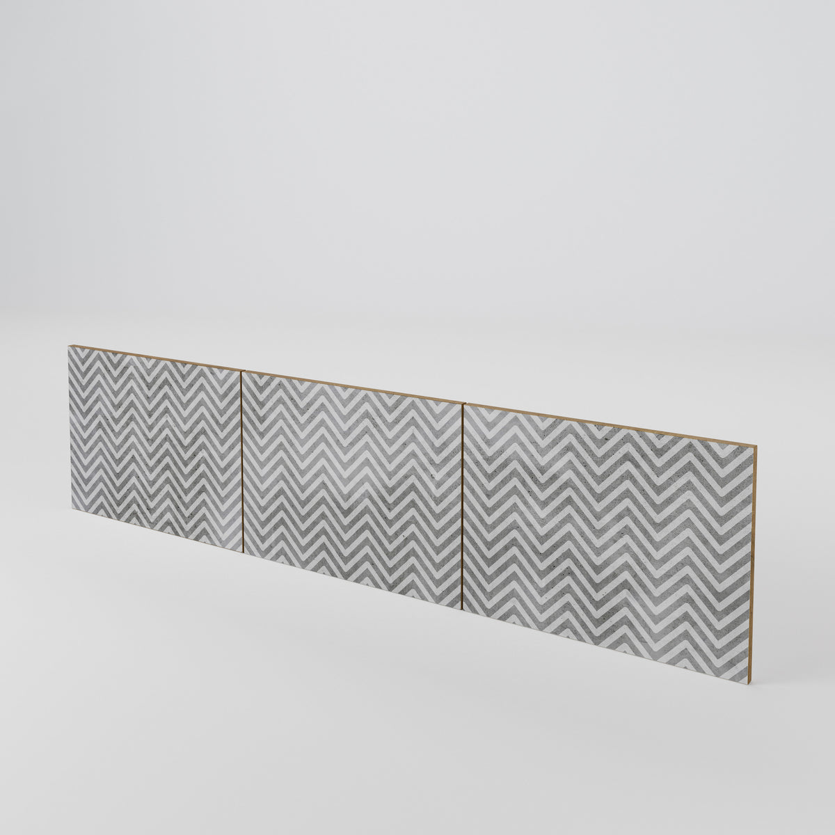 CONCRETE ZIG ZAG 3-Piece TV Cabinet Door Set