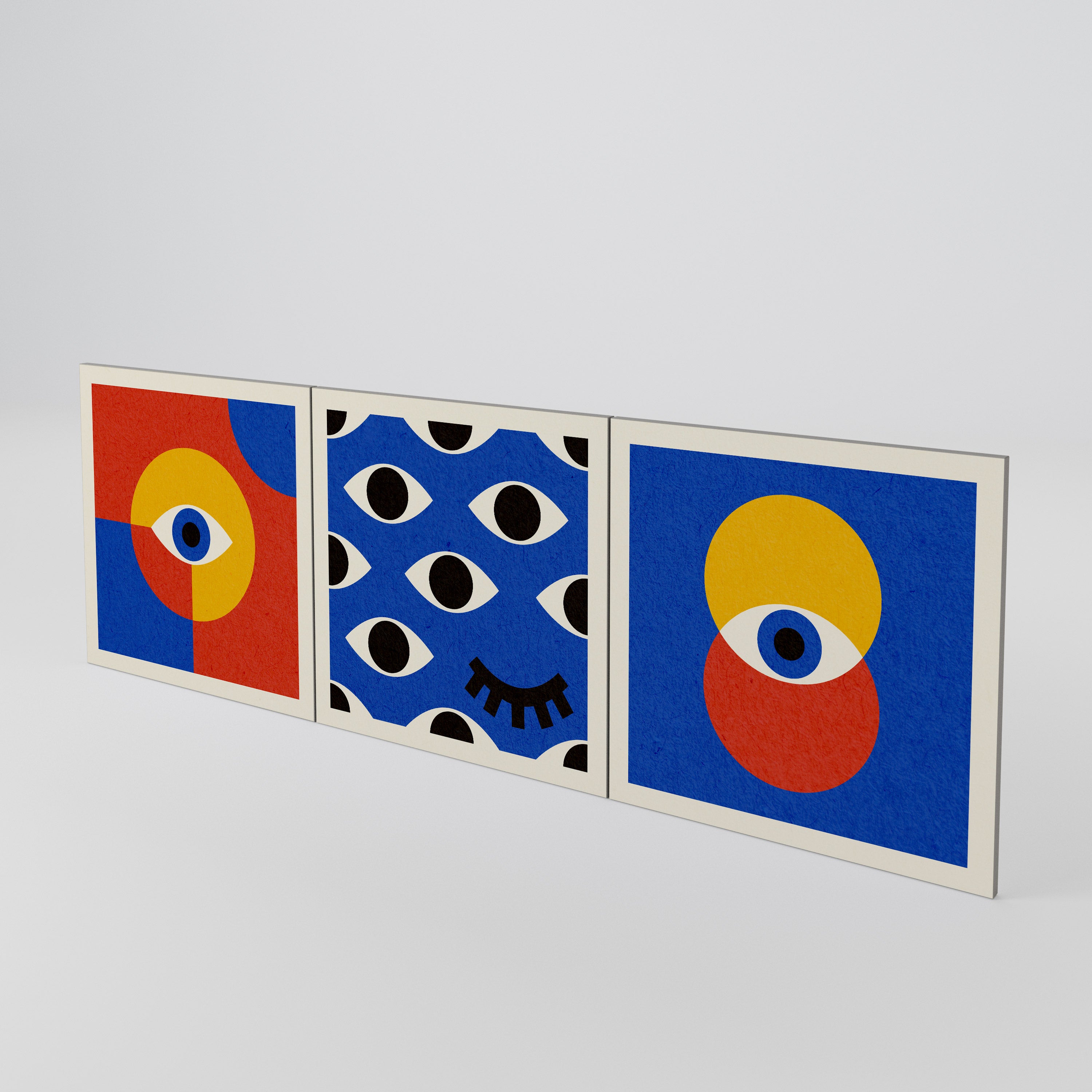 GEOMETRIC EYES 3-Piece Sideboard Door Set