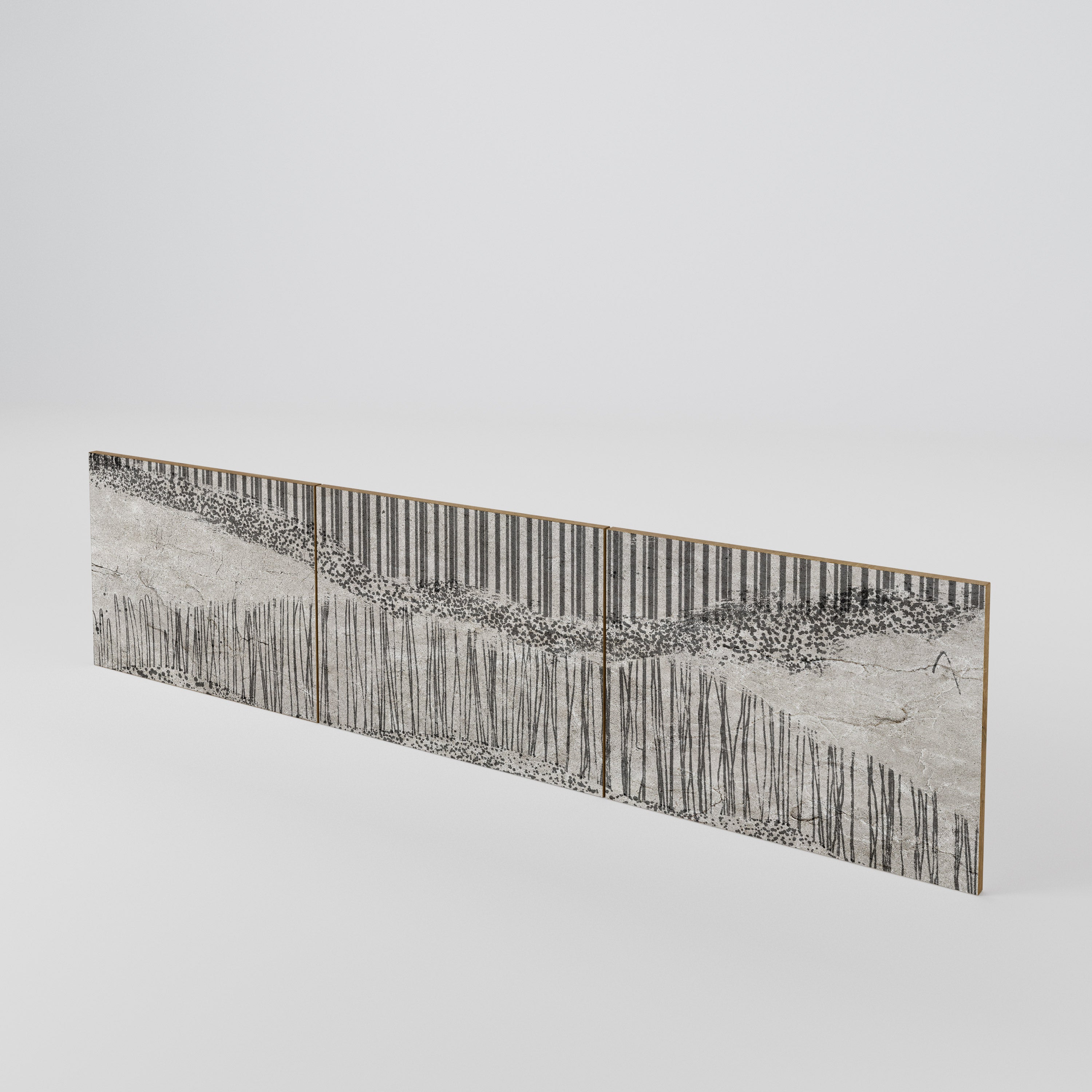 GRAIN LINES 3-Piece TV Cabinet Door Set