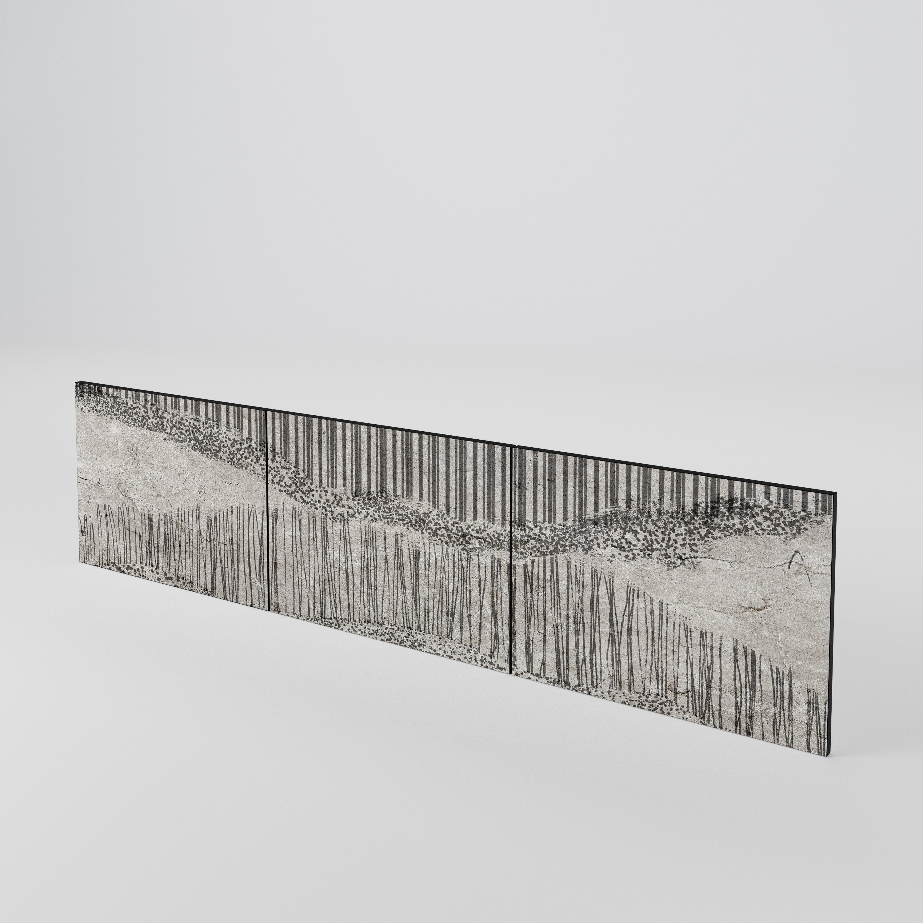 GRAIN LINES 3-Piece TV Cabinet Door Set