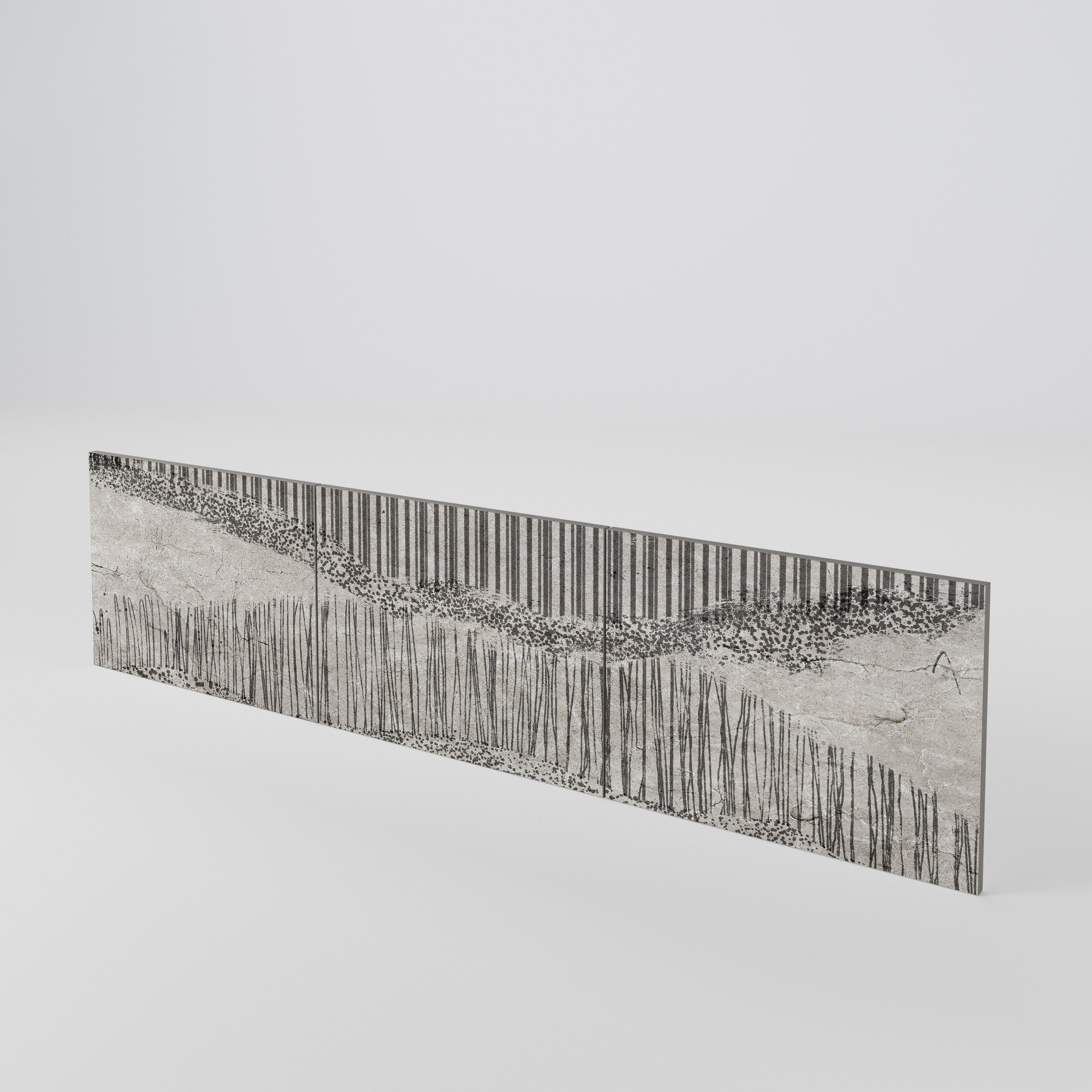 GRAIN LINES 3-Piece TV Cabinet Door Set