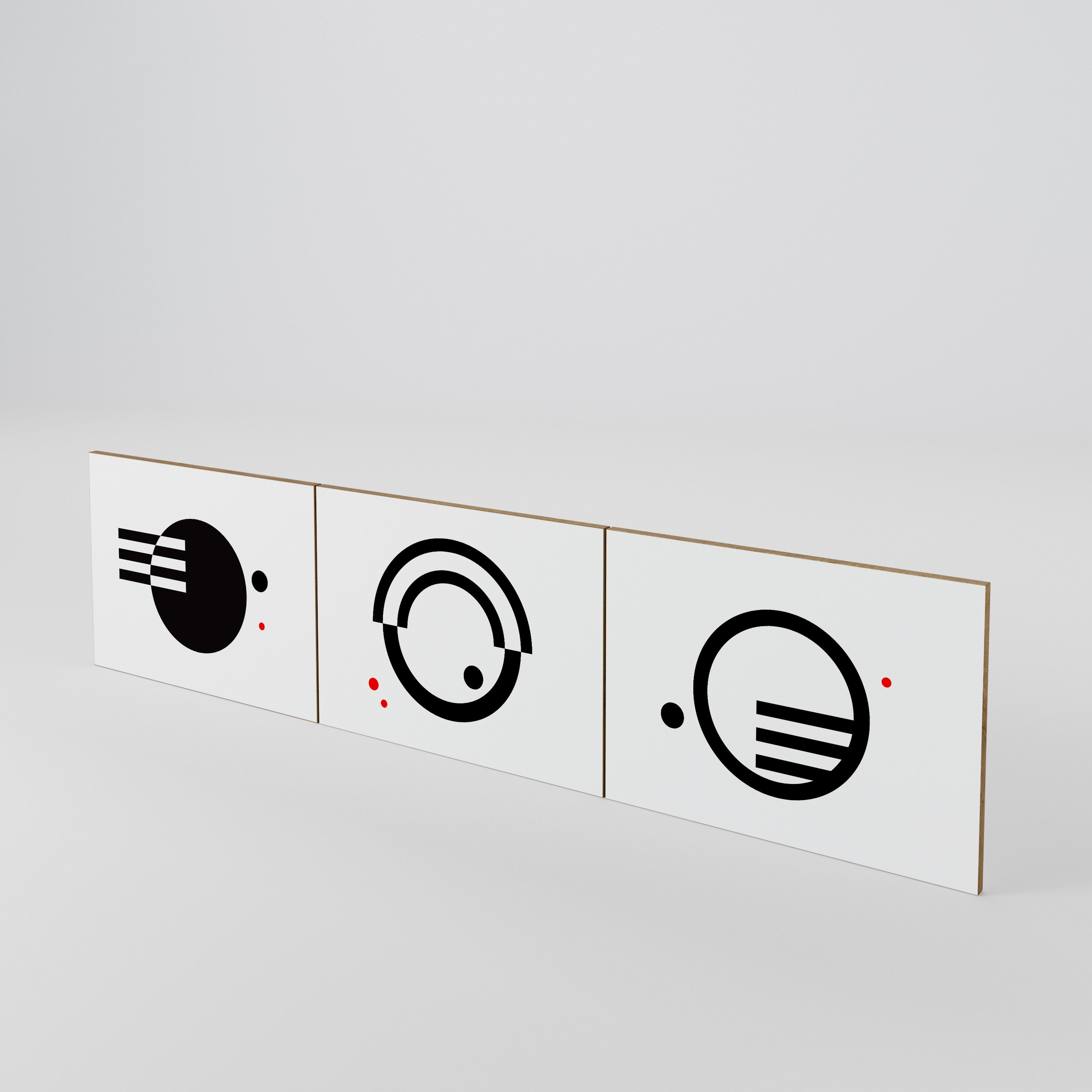 BLACK AND WHITE COMBINATION 3-Piece TV Cabinet Door Set