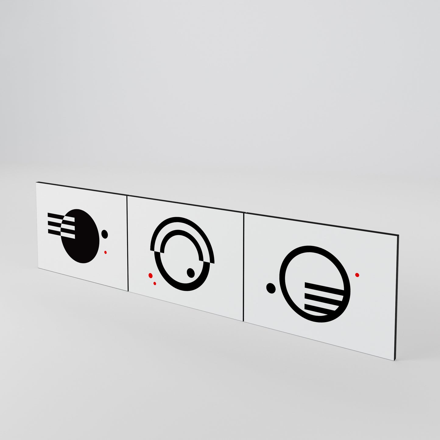 BLACK AND WHITE COMBINATION 3-teiliges TV-Lowboard Tür-Set