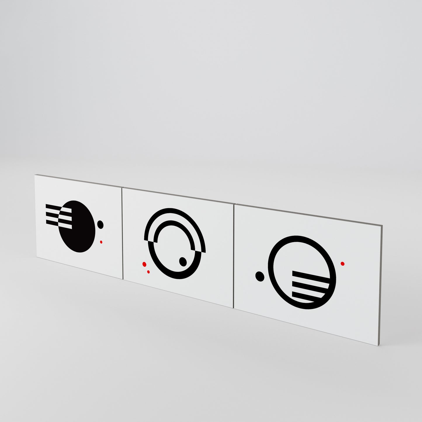 BLACK AND WHITE COMBINATION 3-teiliges TV-Lowboard Tür-Set