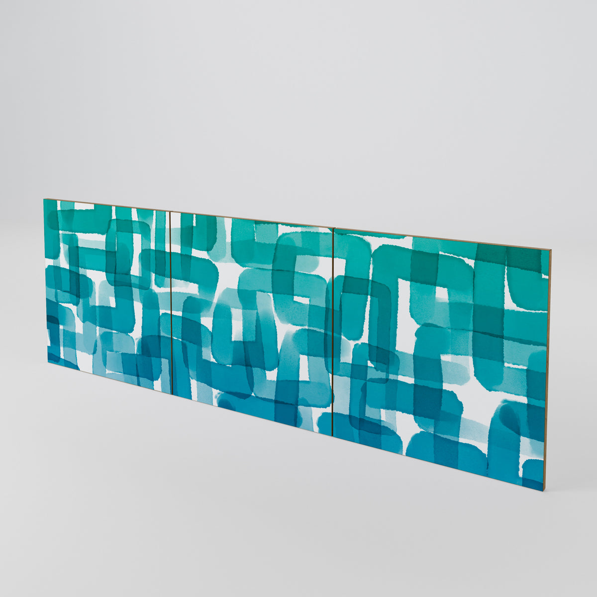 TURQUOISE RECTANGLES 3-Piece Sideboard Door Set