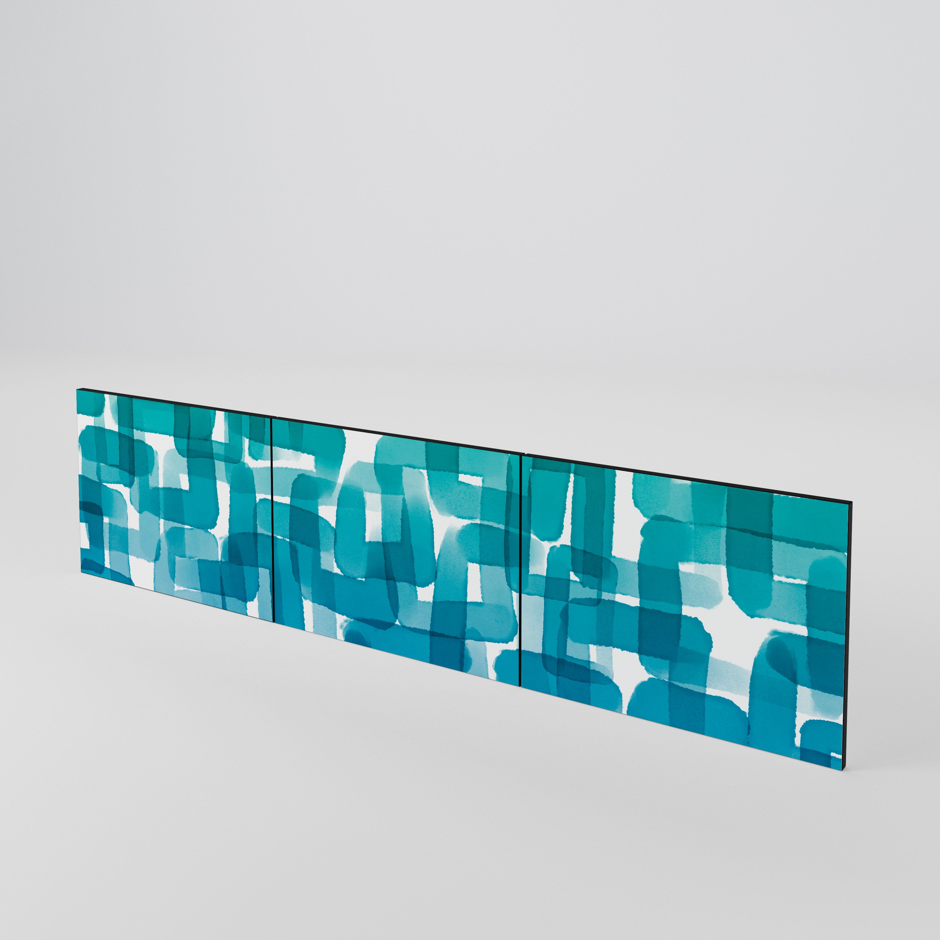 TURQUOISE RECTANGLES 3-teiliges TV-Lowboard Tür-Set