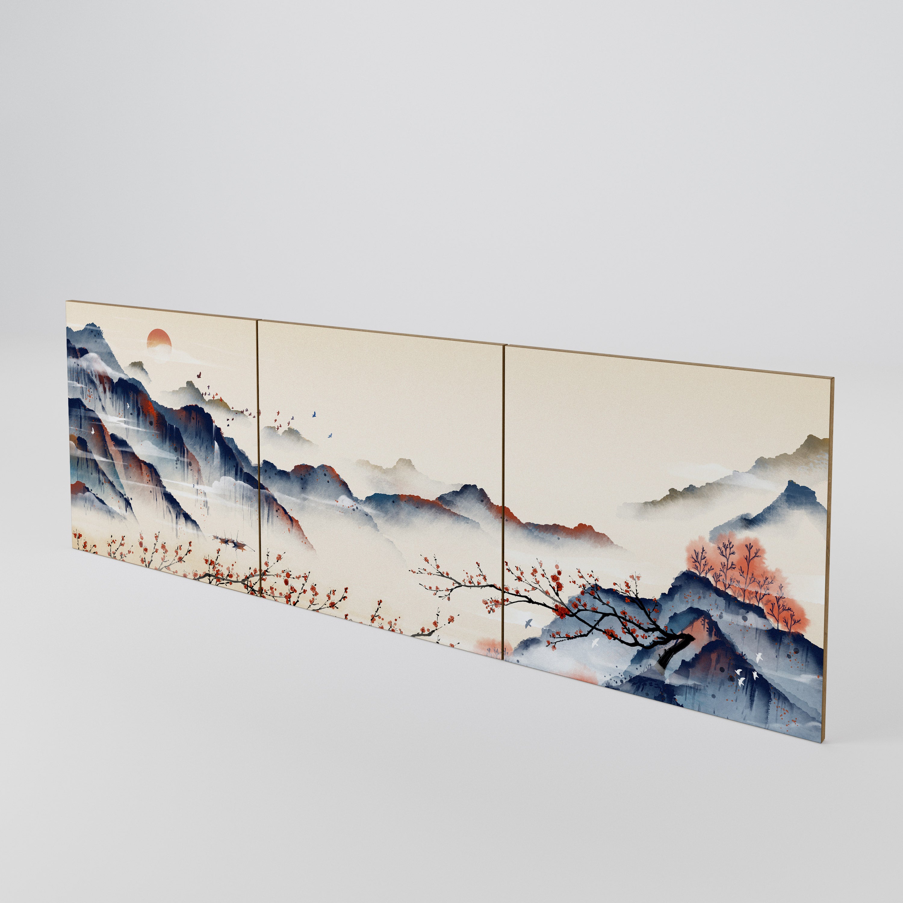 JAPANESE LANDSCAPE 3-Piece Sideboard Door Set