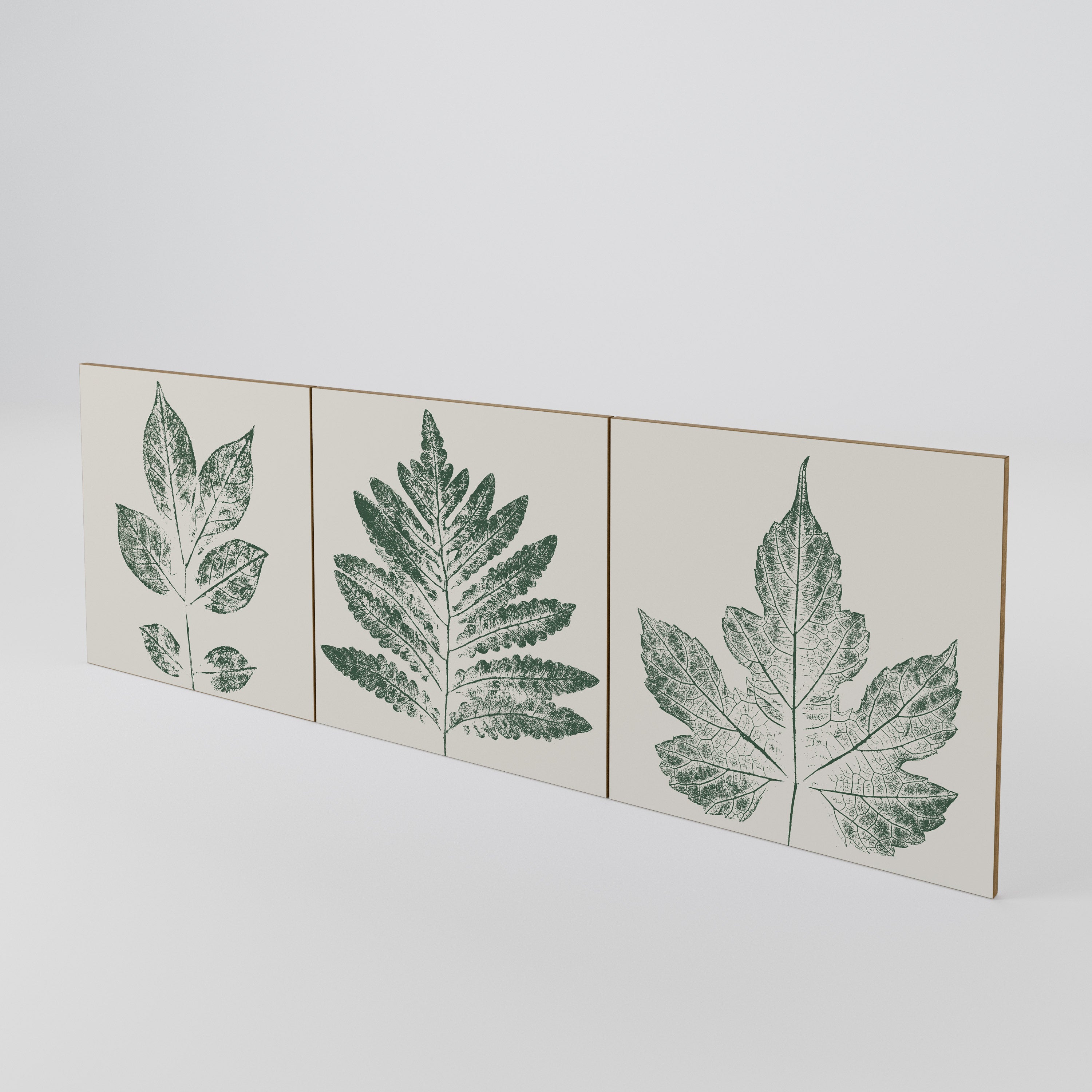 GREEN LEAFY STAMPS 3-Piece Sideboard Door Set