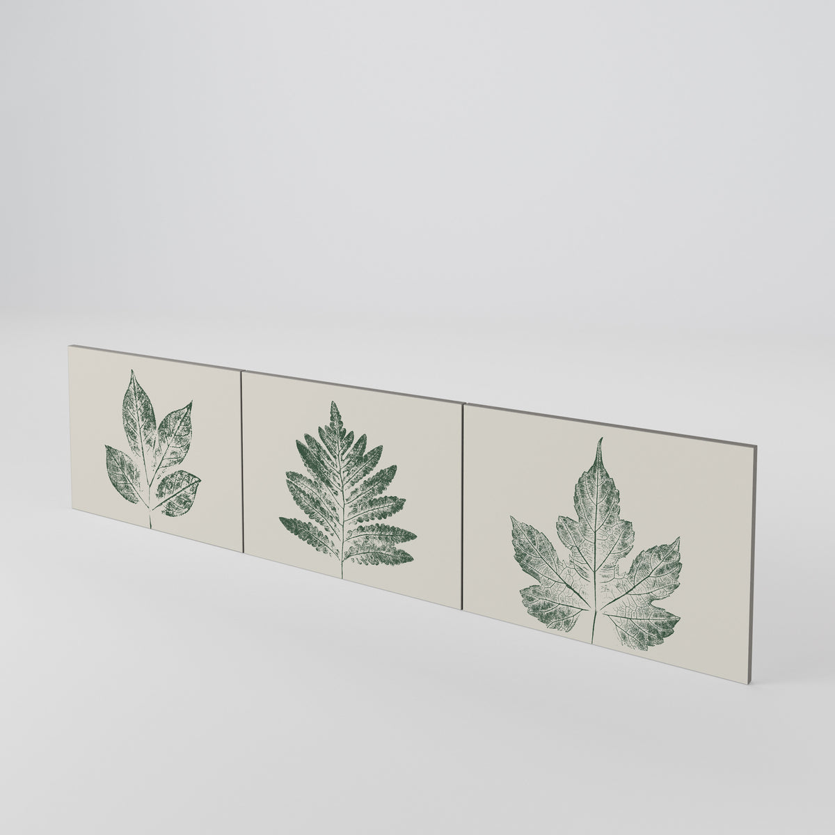 GREEN LEAFY STAMPS 3-Piece TV Cabinet Door Set