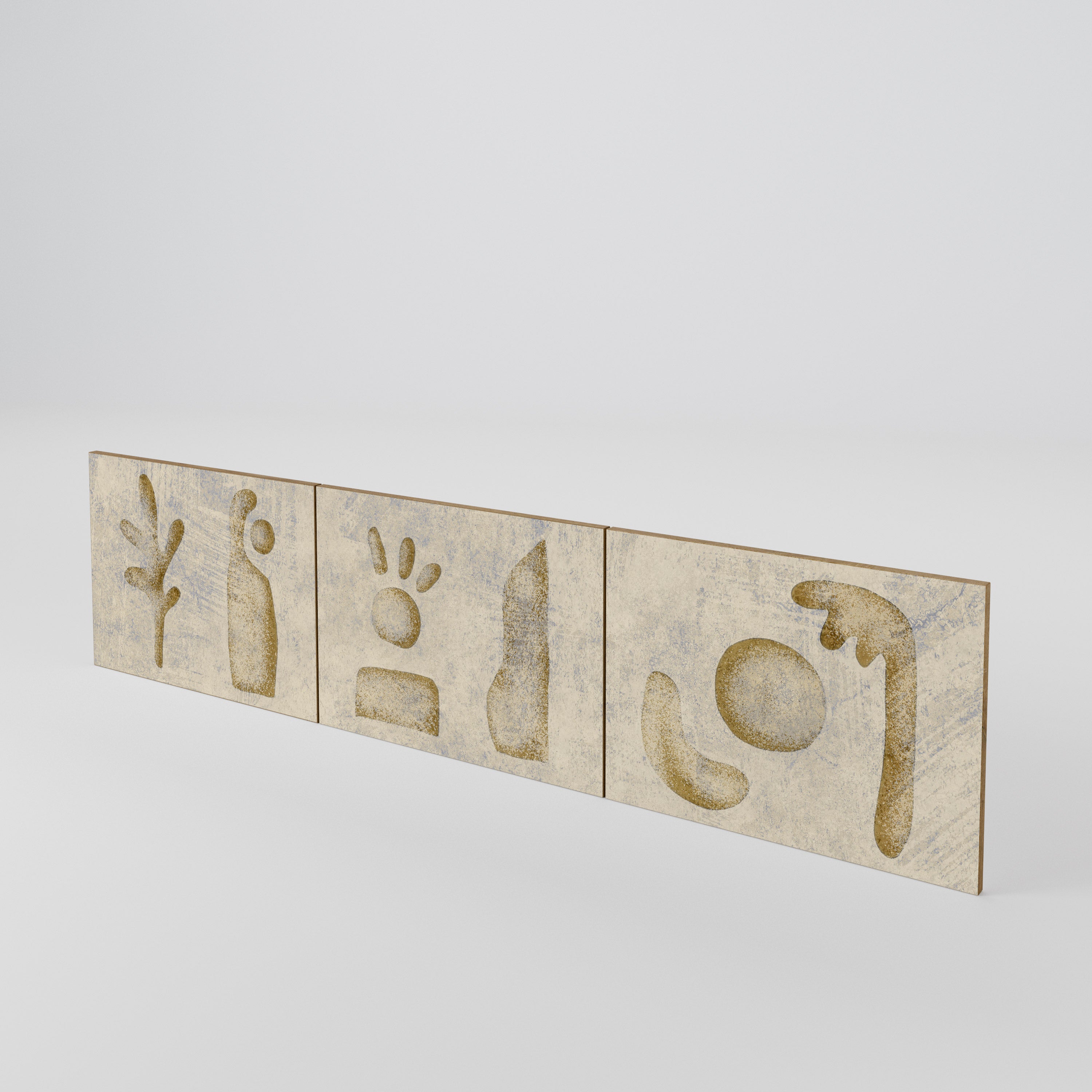 SAND SCULPTURES 3-teiliges TV-Lowboard Tür-Set