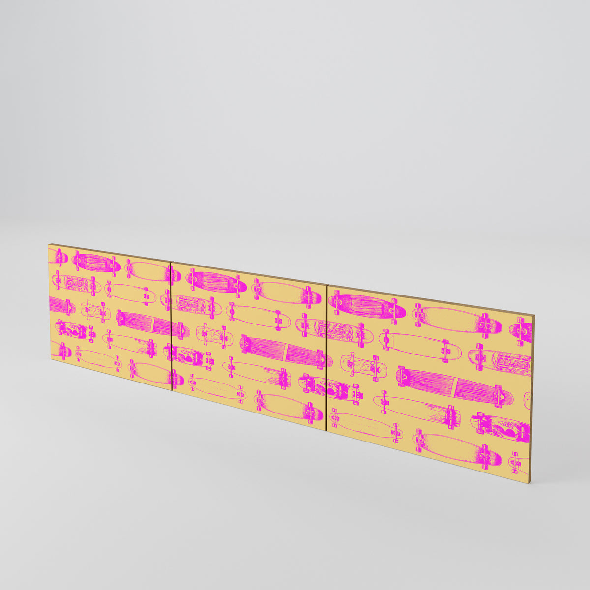 SKATEBOARD ARTISTRY 3-Piece TV Cabinet Door Set