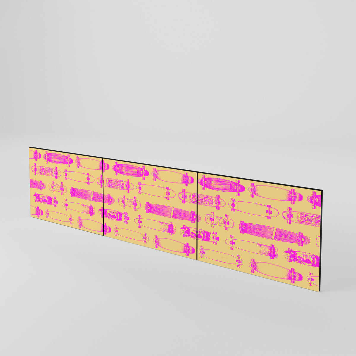 SKATEBOARD ARTISTRY 3-Piece TV Cabinet Door Set