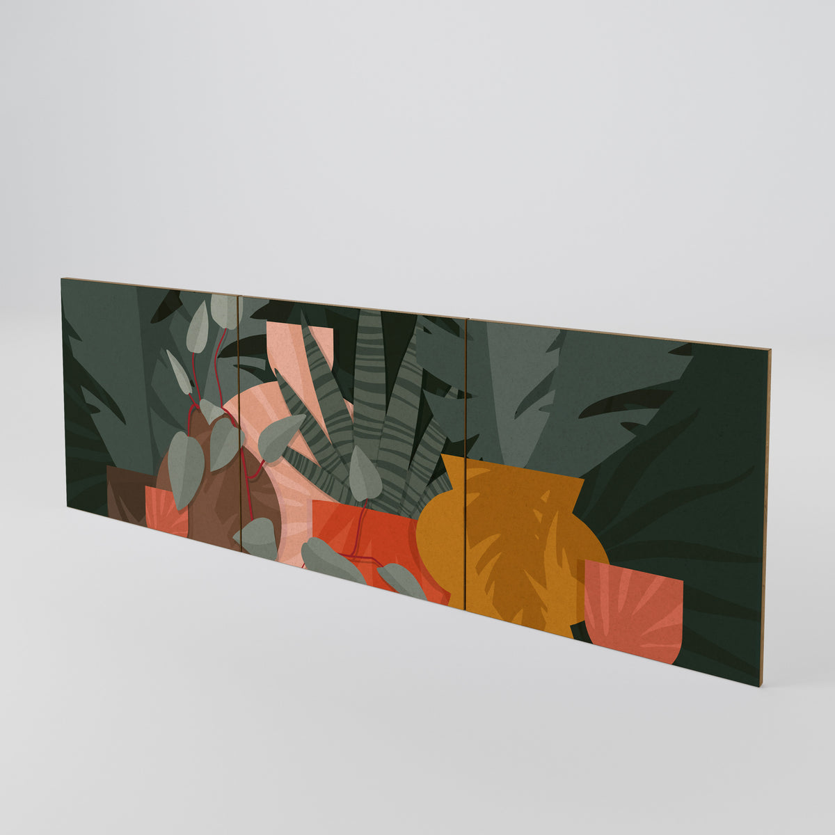 TROPICAL COMPOSITION 3-Piece Sideboard Door Set