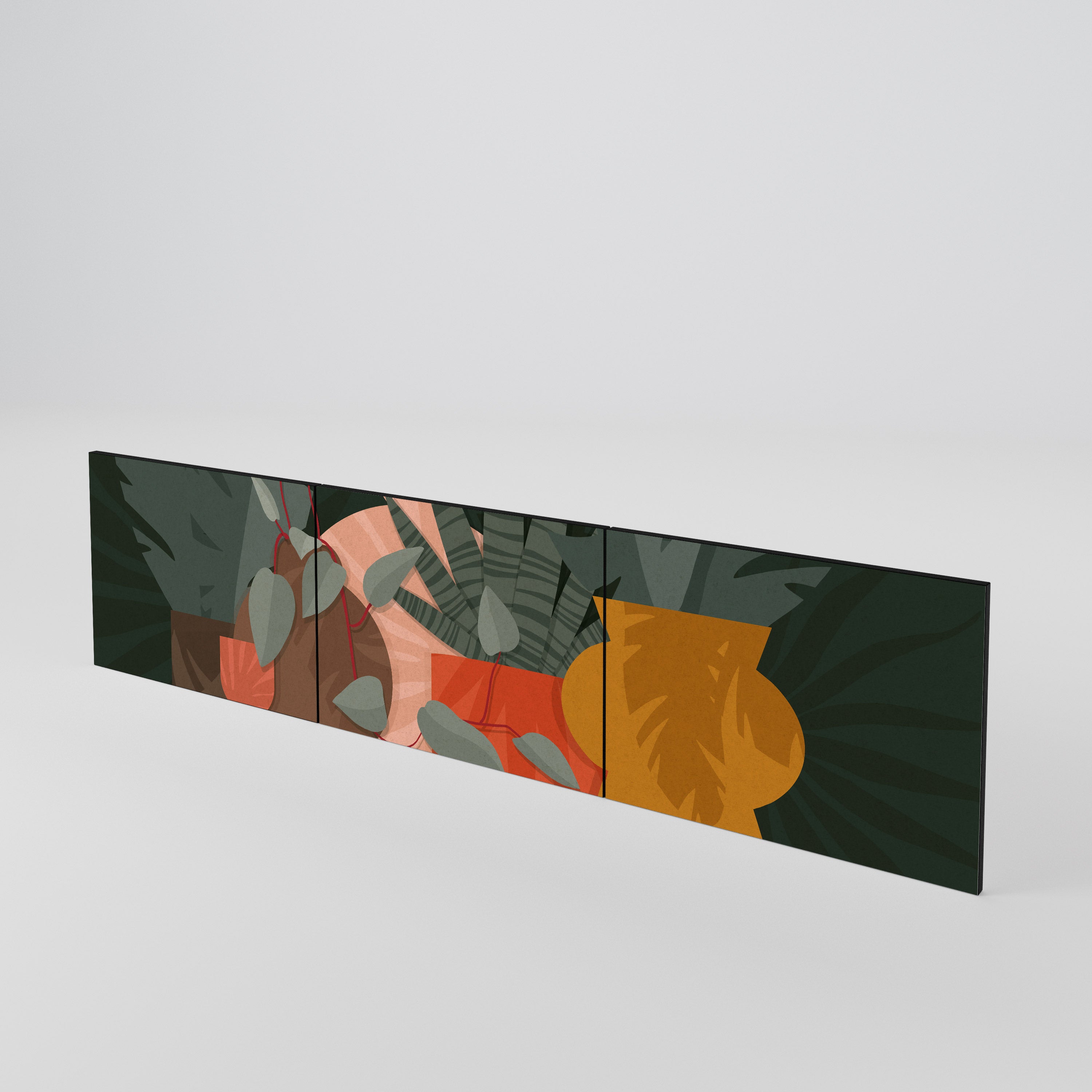 TROPICAL COMPOSITION 3-teiliges TV-Lowboard Tür-Set