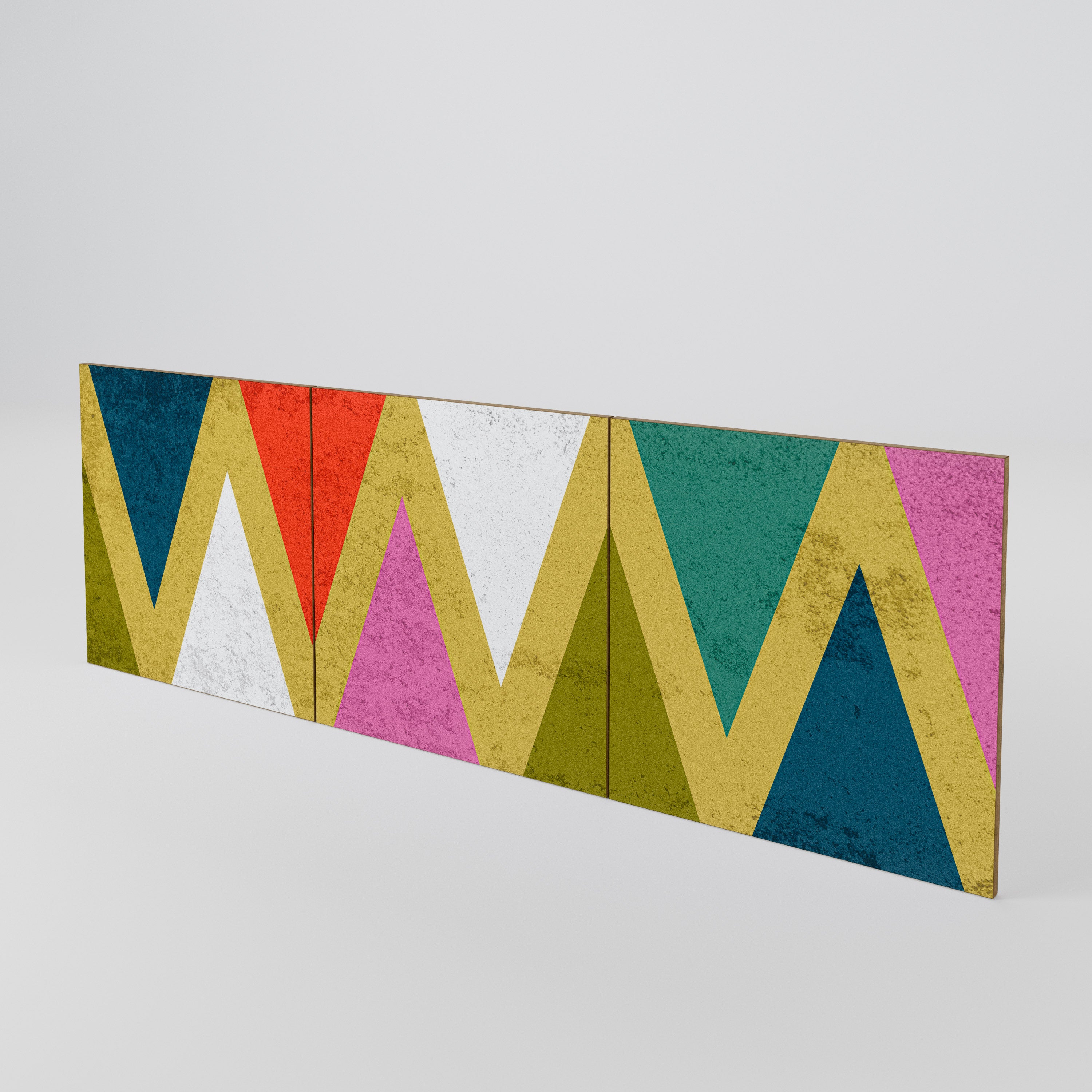 COLORFUL TRIANGLES 3-Piece Sideboard Door Set