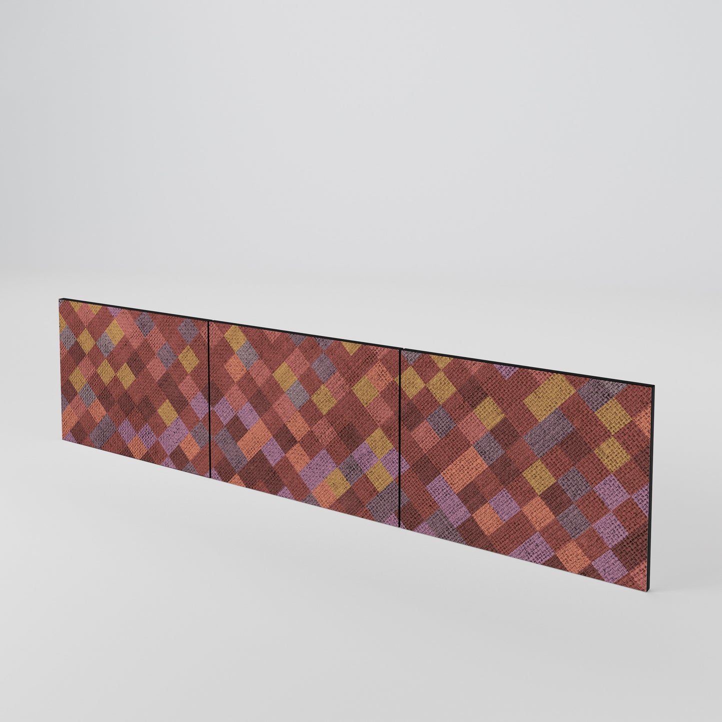 PAINTED SQUARES 3-Piece TV Cabinet Door Set