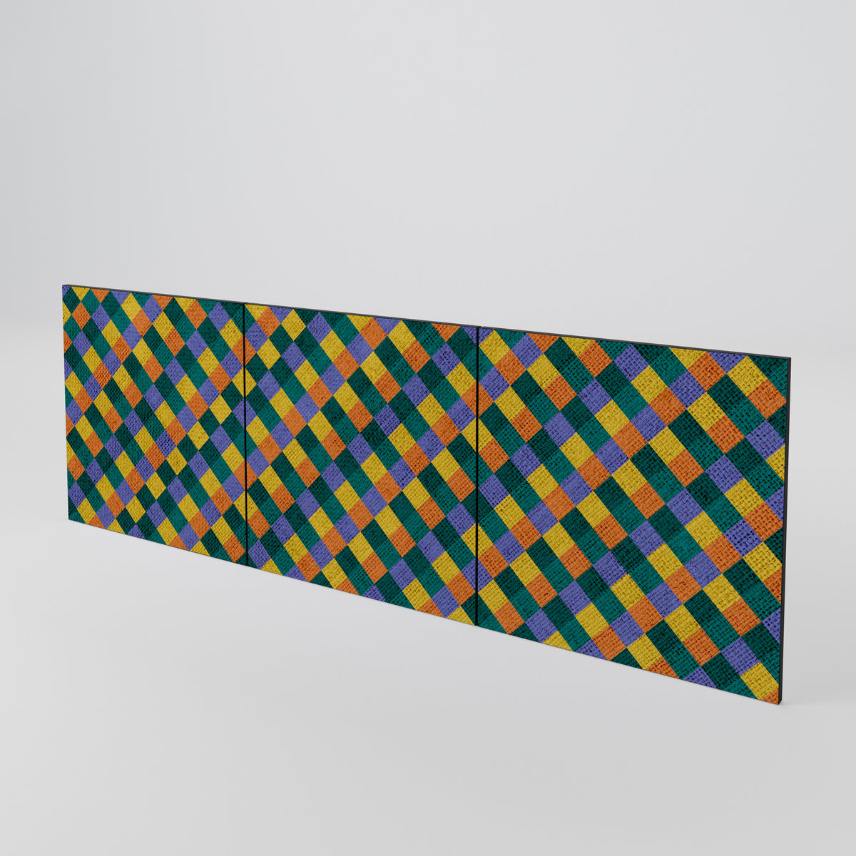 PAINTED SQUARES MIX 3-Piece Sideboard Door Set