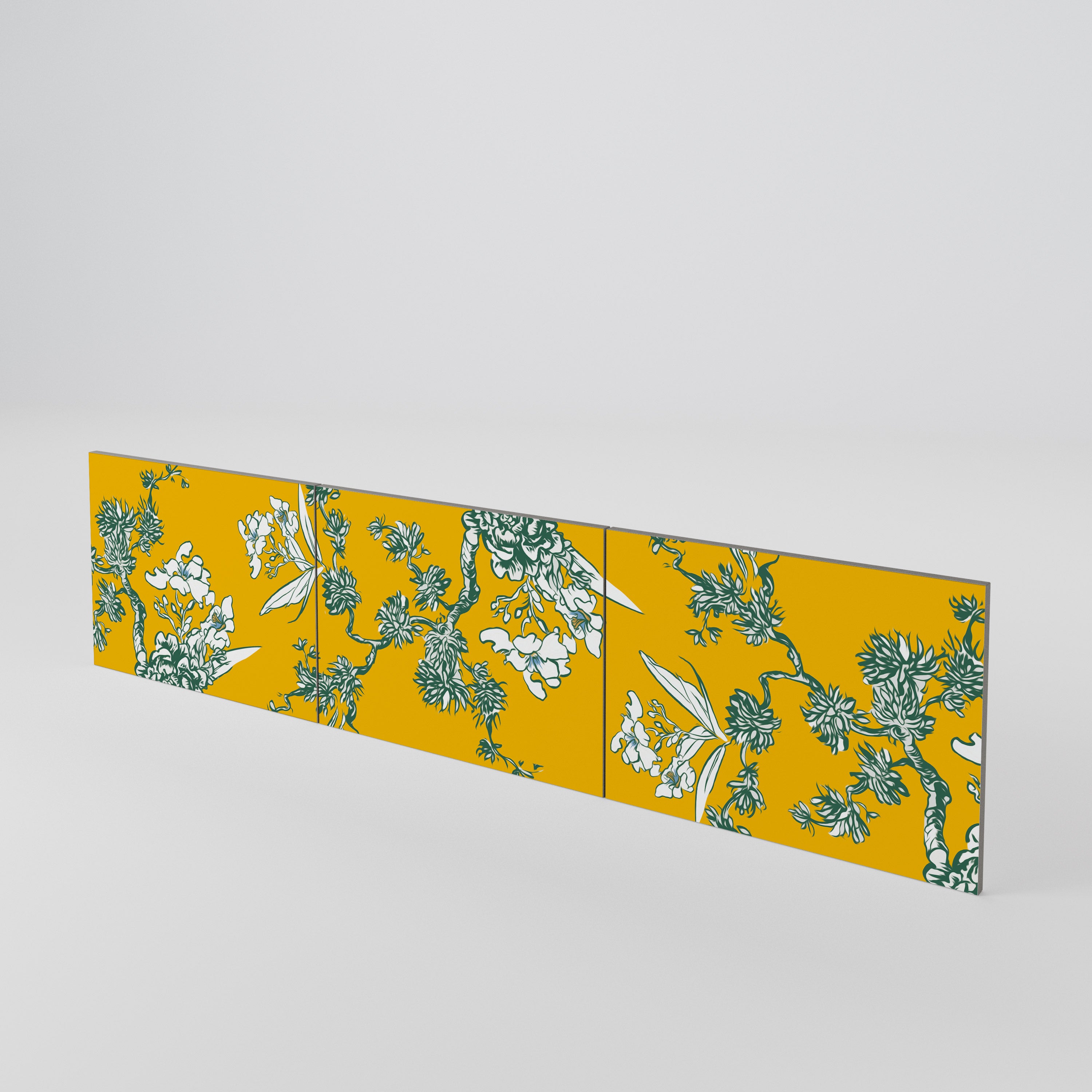 YELLOW CHINOISERIE 3-Piece TV Cabinet Door Set