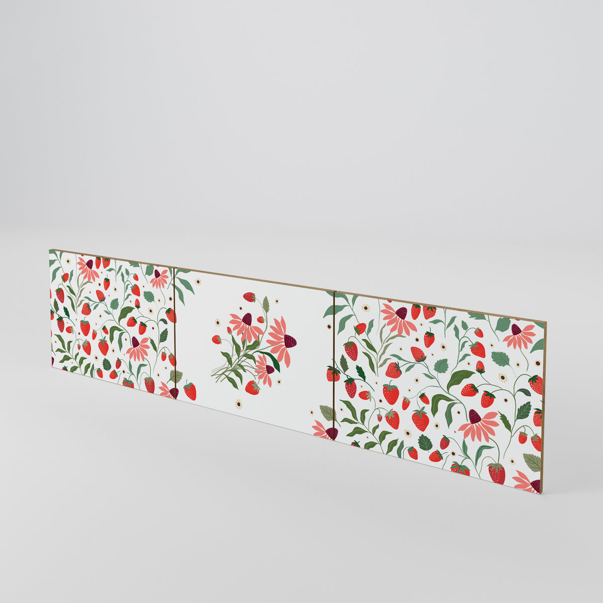 FLOWERS AND STRAWBERRIES 3-teiliges TV-Lowboard Tür-Set