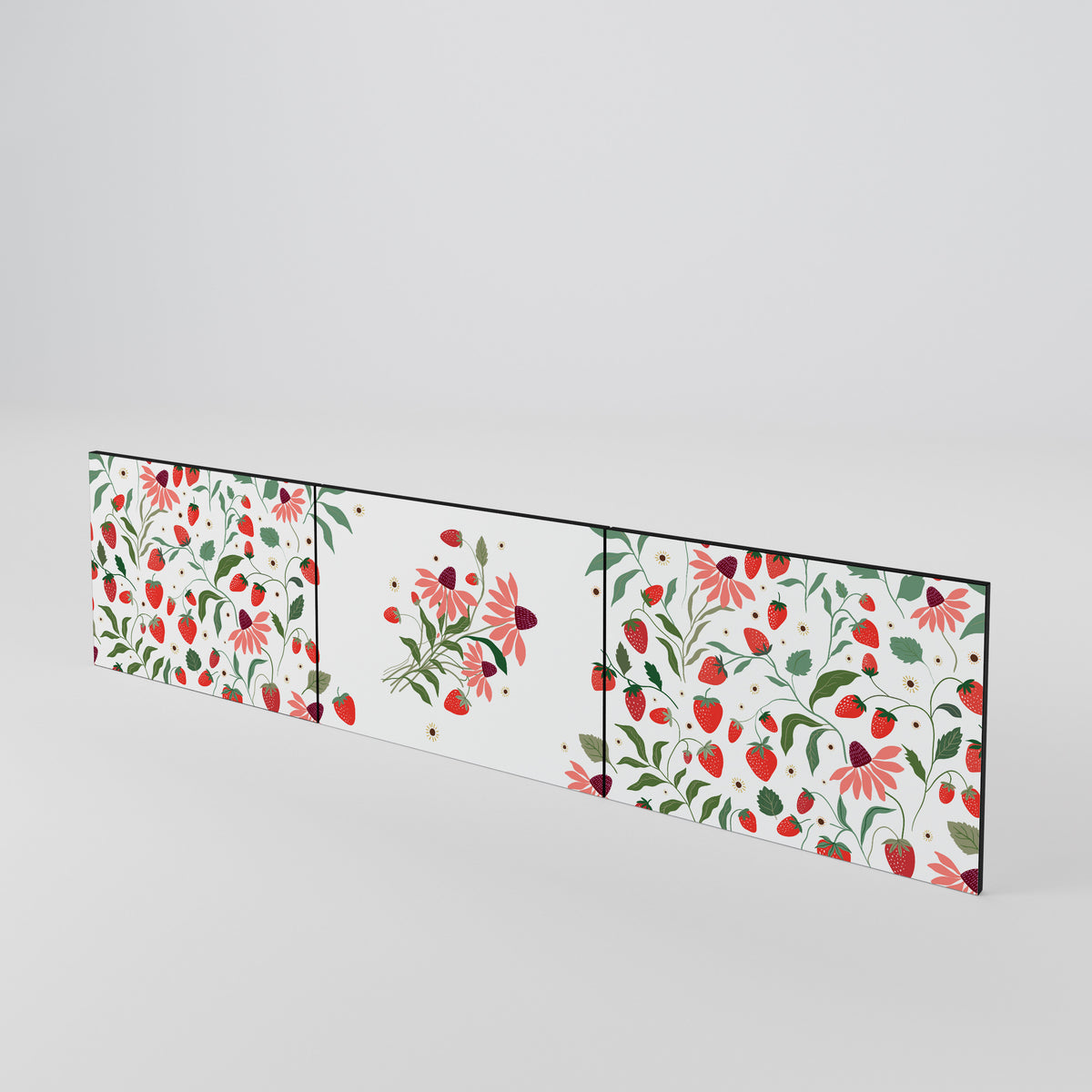 FLOWERS AND STRAWBERRIES 3-teiliges TV-Lowboard Tür-Set