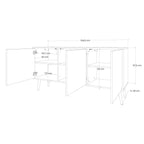 COLD SHOWCASE Sideboard mit 3 Türen in Grau