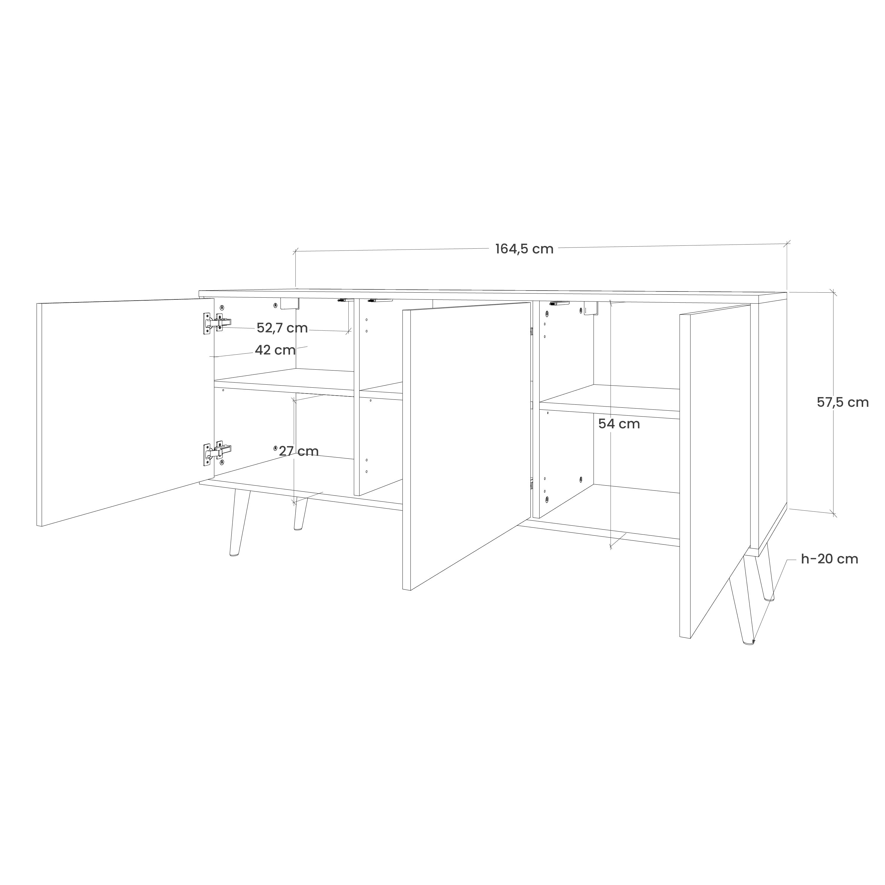 SANDHILLS SPLENDOUR 3-türiges Sideboard in Eichenoptik