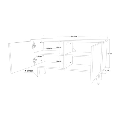 SIMPLE SOLUTIONS Kompaktes 2-türiges TV-Lowboard