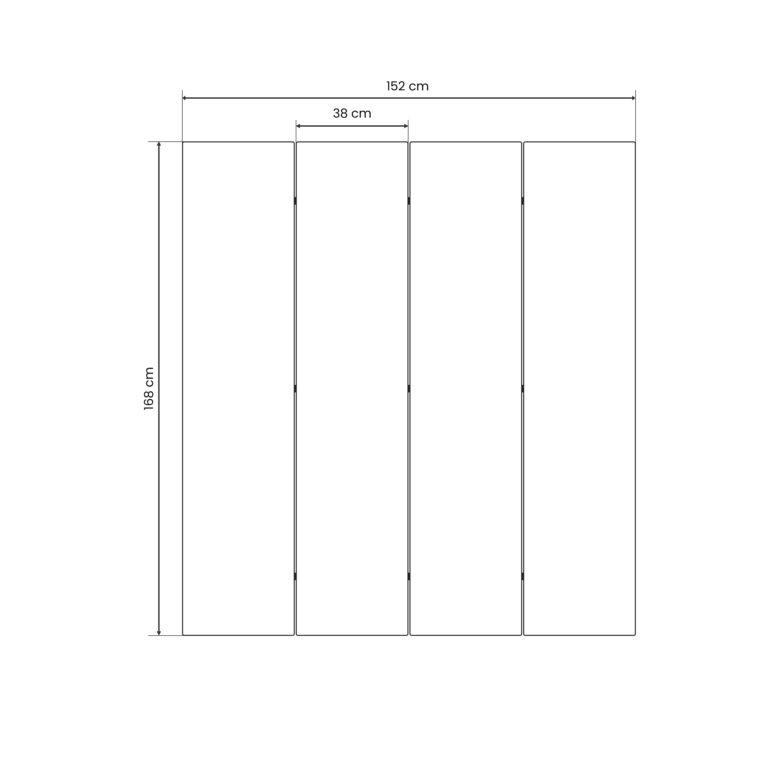 SCHOOL STUFF Dekorativer 4-teiliger Raumteiler