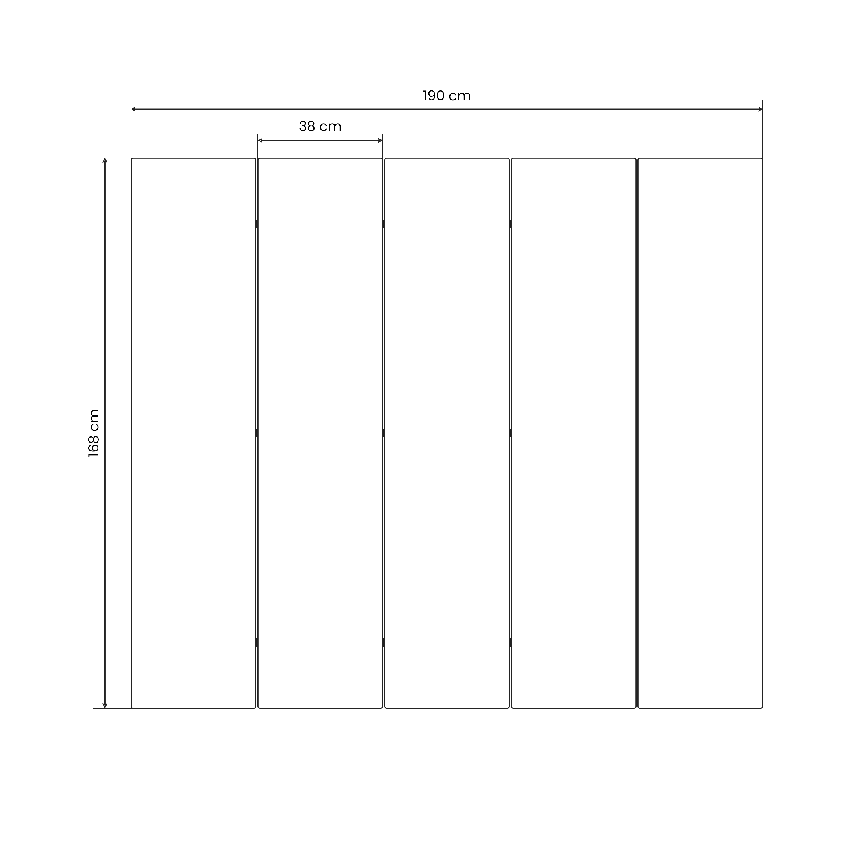 CONFIGURATION LOSS Dekorativer 5-teiliger Raumteiler