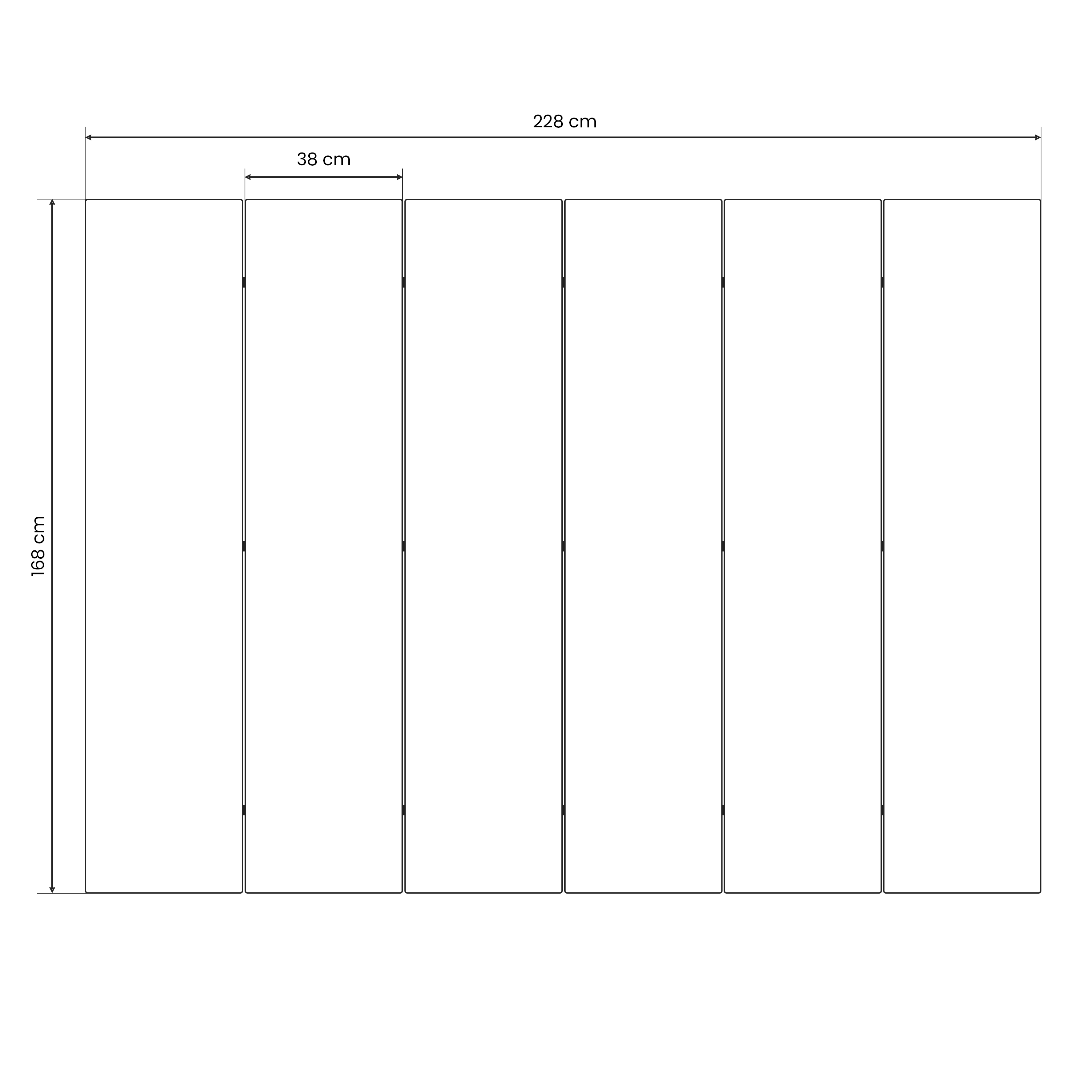 SCHOOL STUFF Dekorativer 6-teiliger Raumteiler