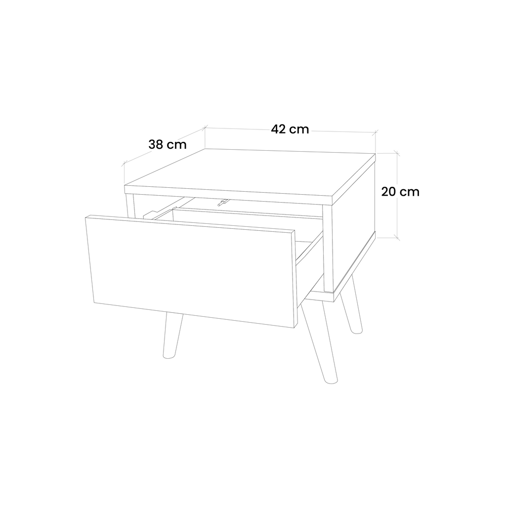 MARBLE OF TOMMORROW Nachttisch in schwarzem Finish