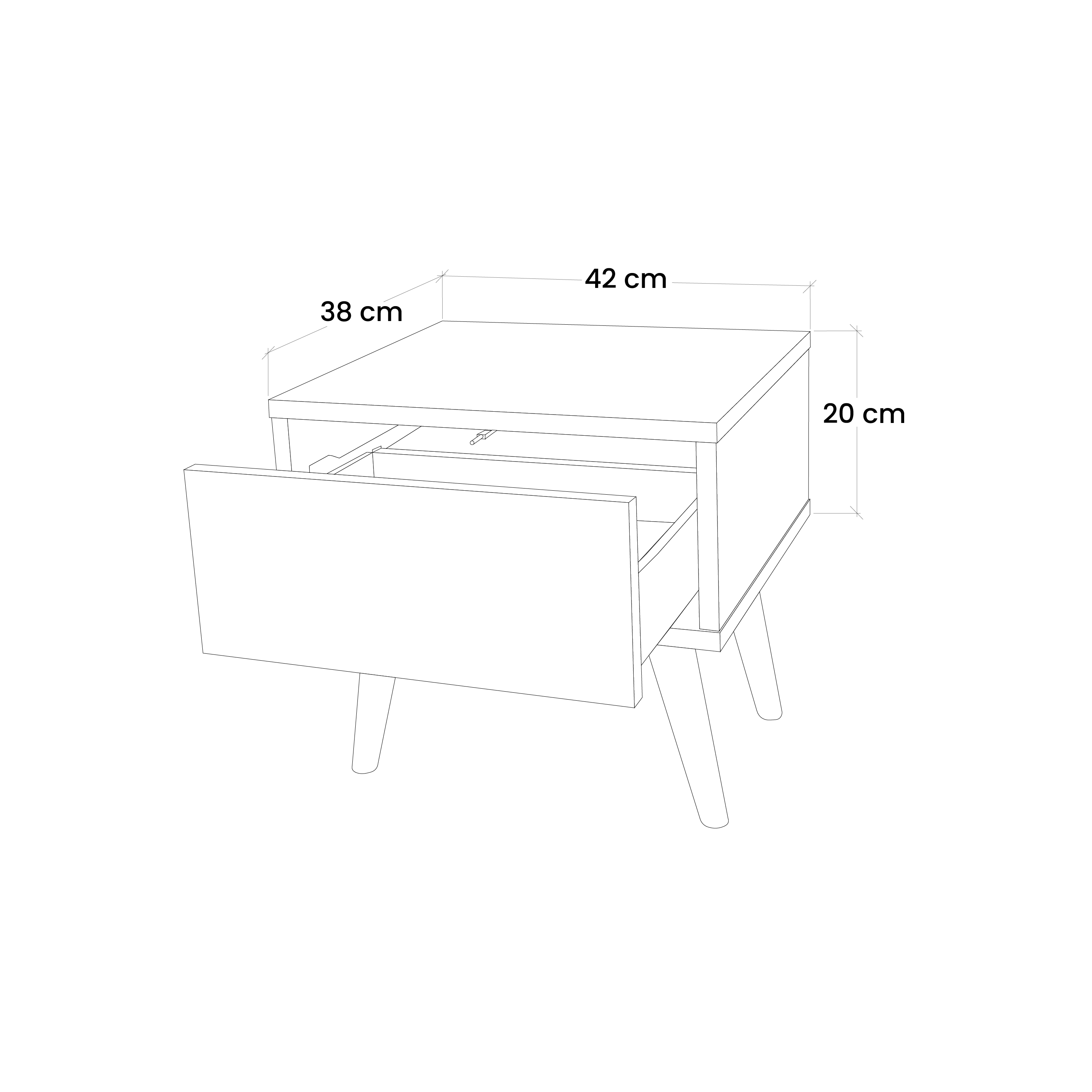 MARBLE OF TOMMORROW Nachttisch in schwarzem Finish